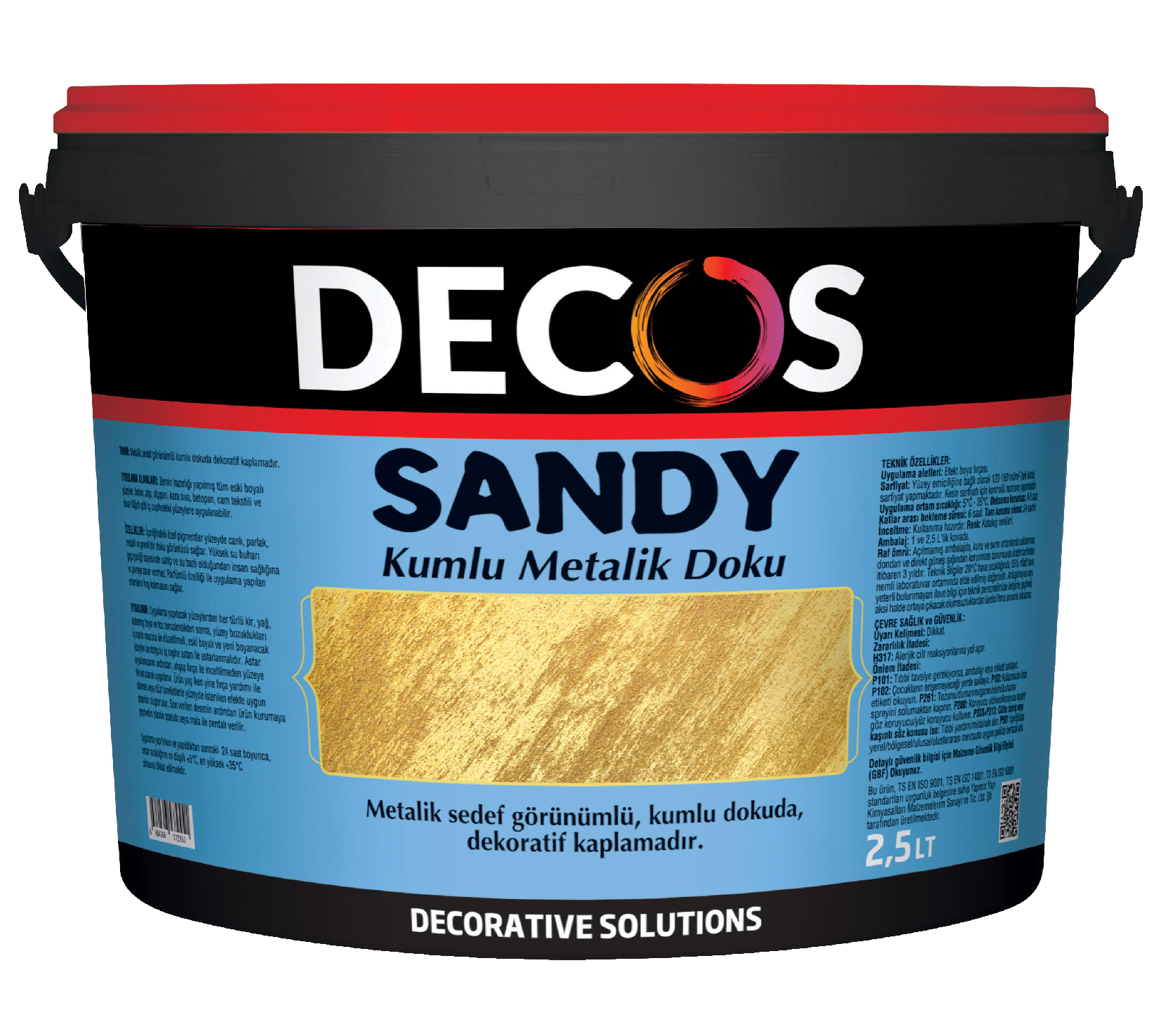 Decos Sandy Kumlu Metalik Dokulu Efekt Boya Kaplama