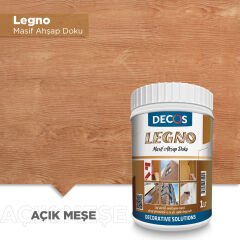 Decos Legno Masif Ahşap Dokulu Vernik 1 Litre - Açık meşe