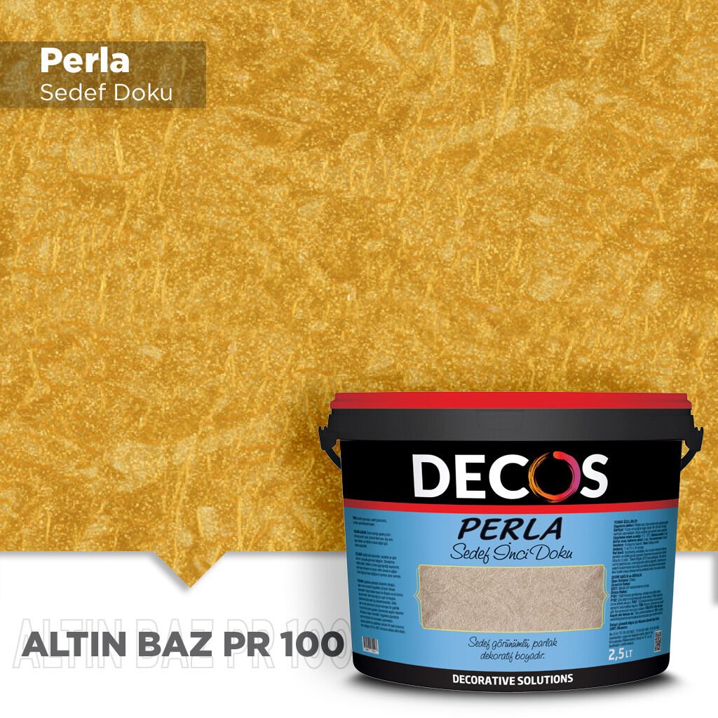 Decos Perla Sedef Dokulu Efekt Boya Kaplama 1 Litre - Altın Baz PR100