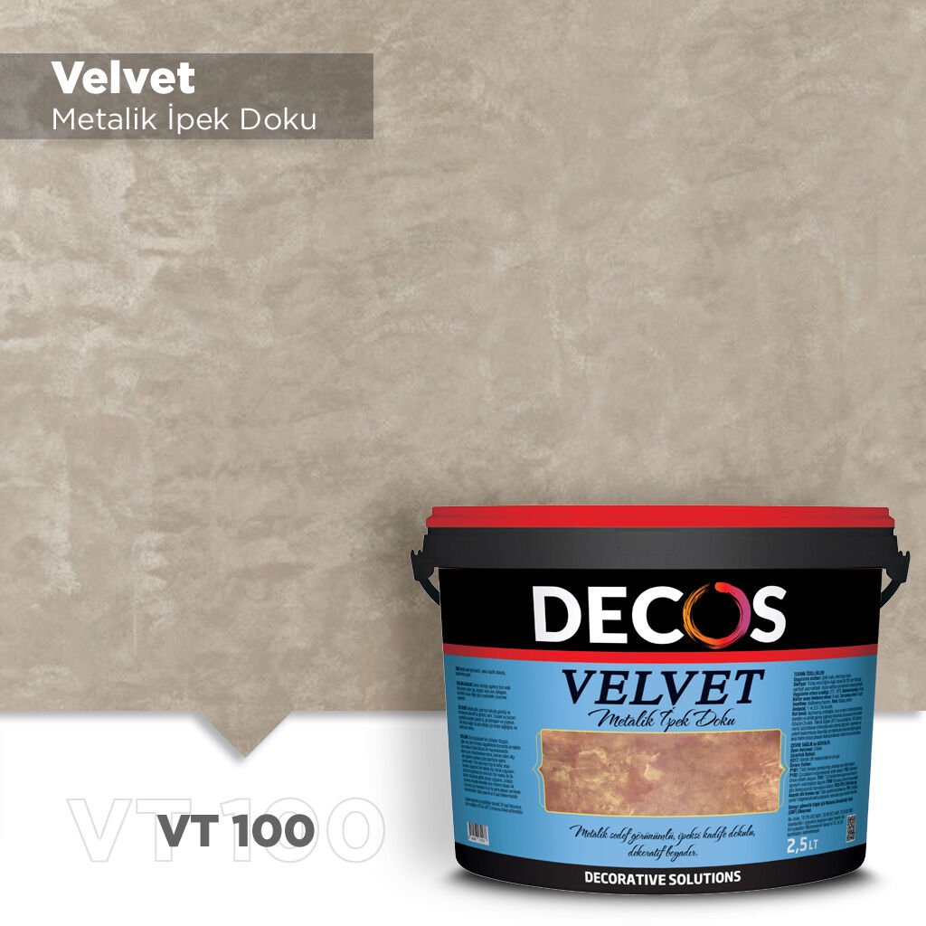 Decos Velvet Kadife Dokulu Efekt Boya Kaplama 2.5 Litre - VT100