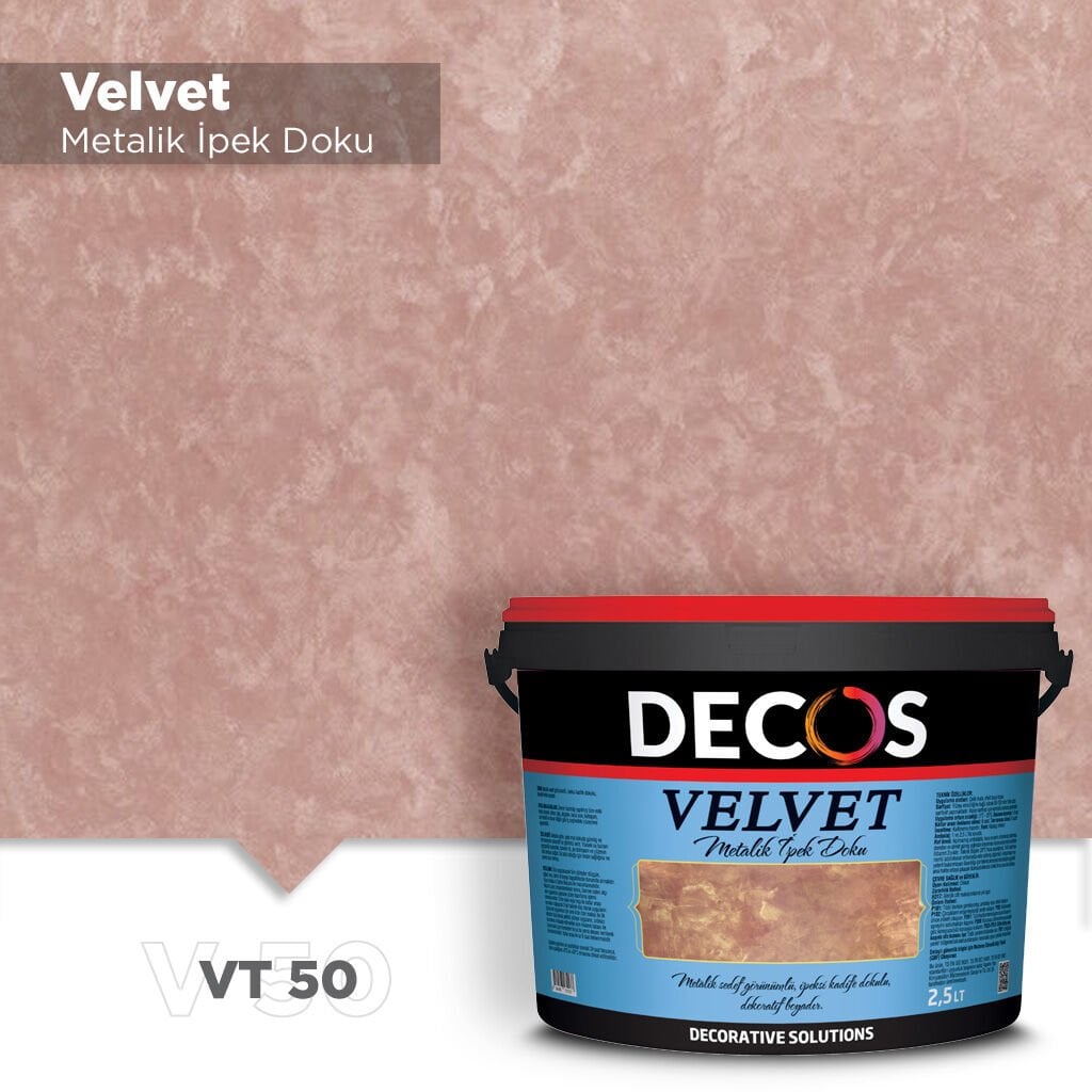 Decos Velvet Kadife Dokulu Efekt Boya Kaplama 1 Litre - VT50