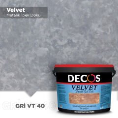 Decos Velvet Kadife Dokulu Efekt Boya Kaplama 2.5 Litre - Gri VT40