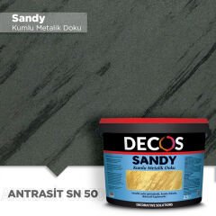 Decos Sandy Kumlu Metalik Dokulu Efekt Boya Kaplama 2.5 Litre - Antrasit SN50