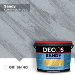 Decos Sandy Kumlu Metalik Dokulu Efekt Boya Kaplama 2.5 Litre - Gri SN40