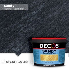 Decos Sandy Kumlu Metalik Dokulu Efekt Boya Kaplama 2.5 Litre - Siyah SN30