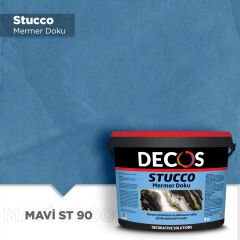 Decos Stucco Mermer Dokulu Efekt Boya Kaplama 4 Kilo - Mavi ST90
