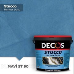 Decos Stucco Mermer Dokulu Efekt Boya Kaplama 20 Kilo - Mavi ST90