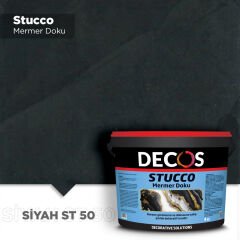 Decos Stucco Mermer Dokulu Efekt Boya Kaplama 4 Kilo - Siyah ST50
