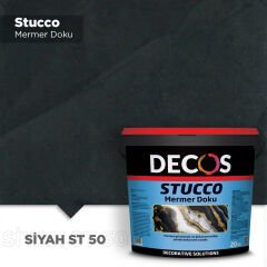 Decos Stucco Mermer Dokulu Efekt Boya Kaplama 20 Kilo - Siyah ST50