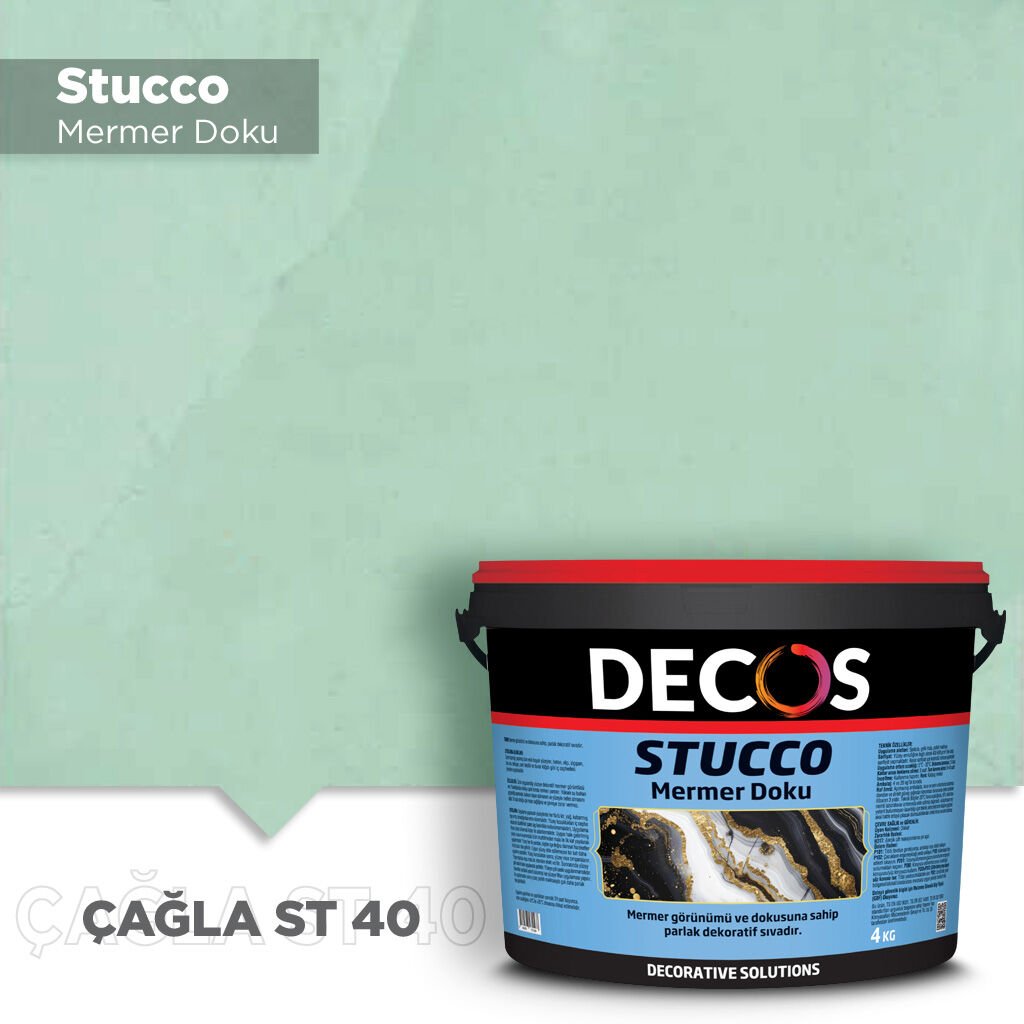 Decos Stucco Mermer Dokulu Efekt Boya Kaplama 4 Kilo - Çağla ST40
