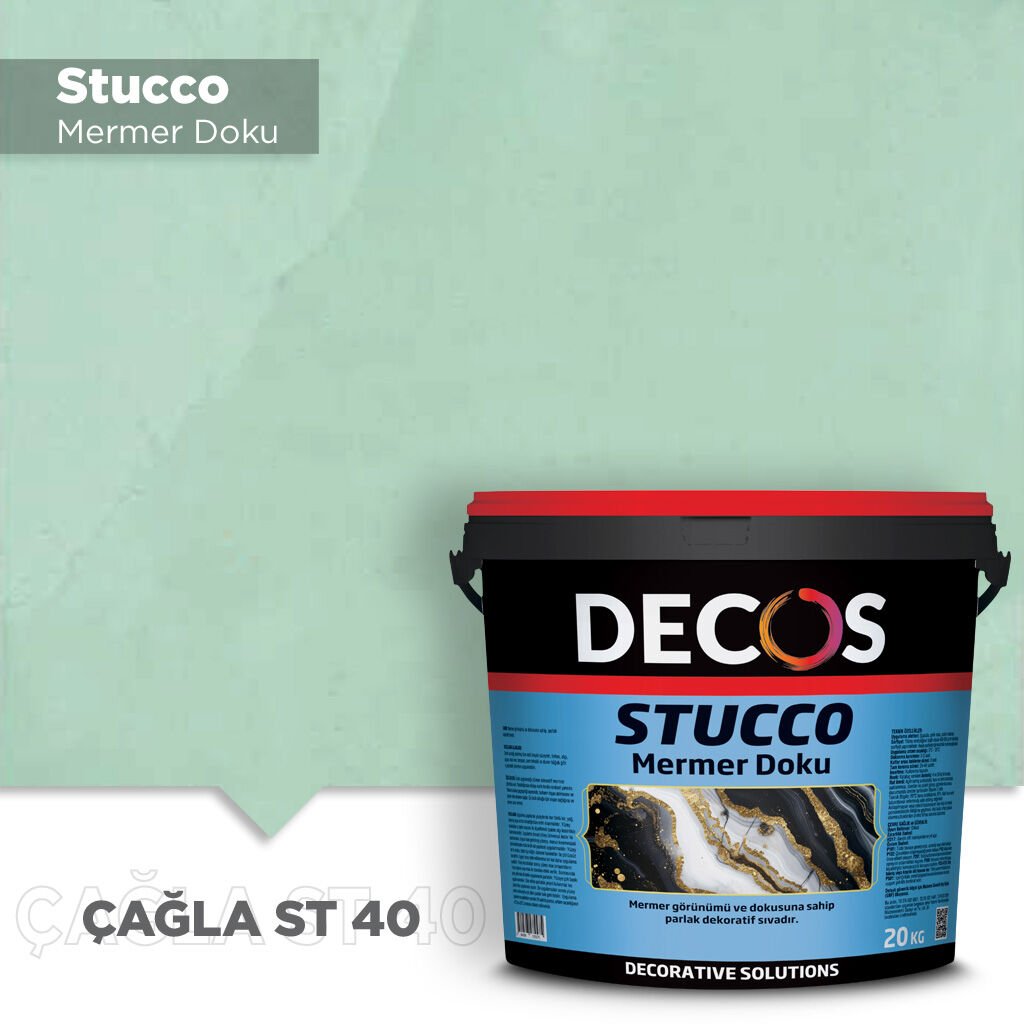 Decos Stucco Mermer Dokulu Efekt Boya Kaplama 20 Kilo - Çağla ST40