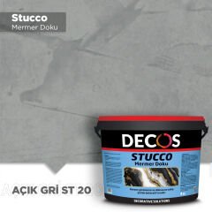 Decos Stucco Mermer Dokulu Efekt Boya Kaplama 4 Kilo - Açık Gri ST20