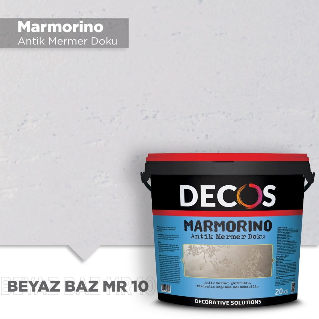 Decos Marmorino Antik Mermer Dokulu Efekt Boya Kaplama Beyaz MR10