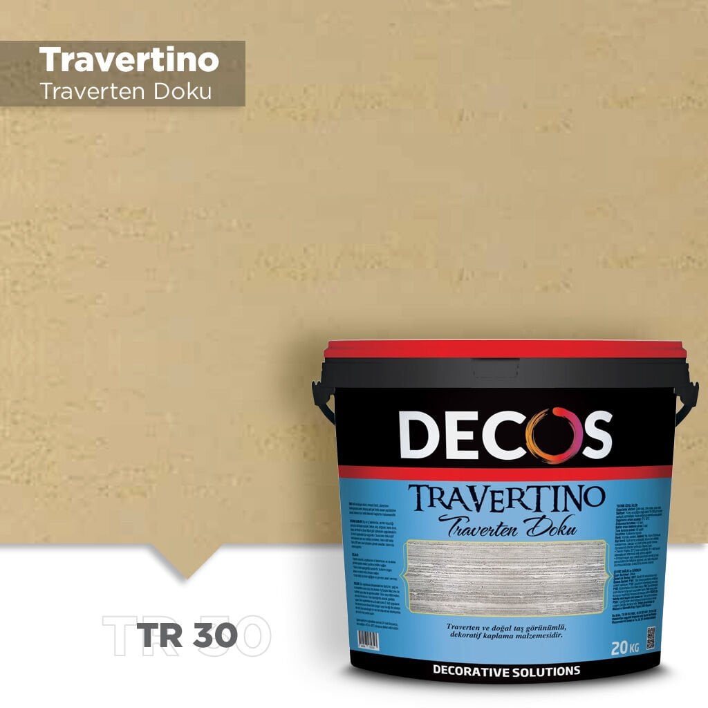 Decos Travertino Traverten Dokulu Efekt Boya Kaplama 20 Kilo - TR30