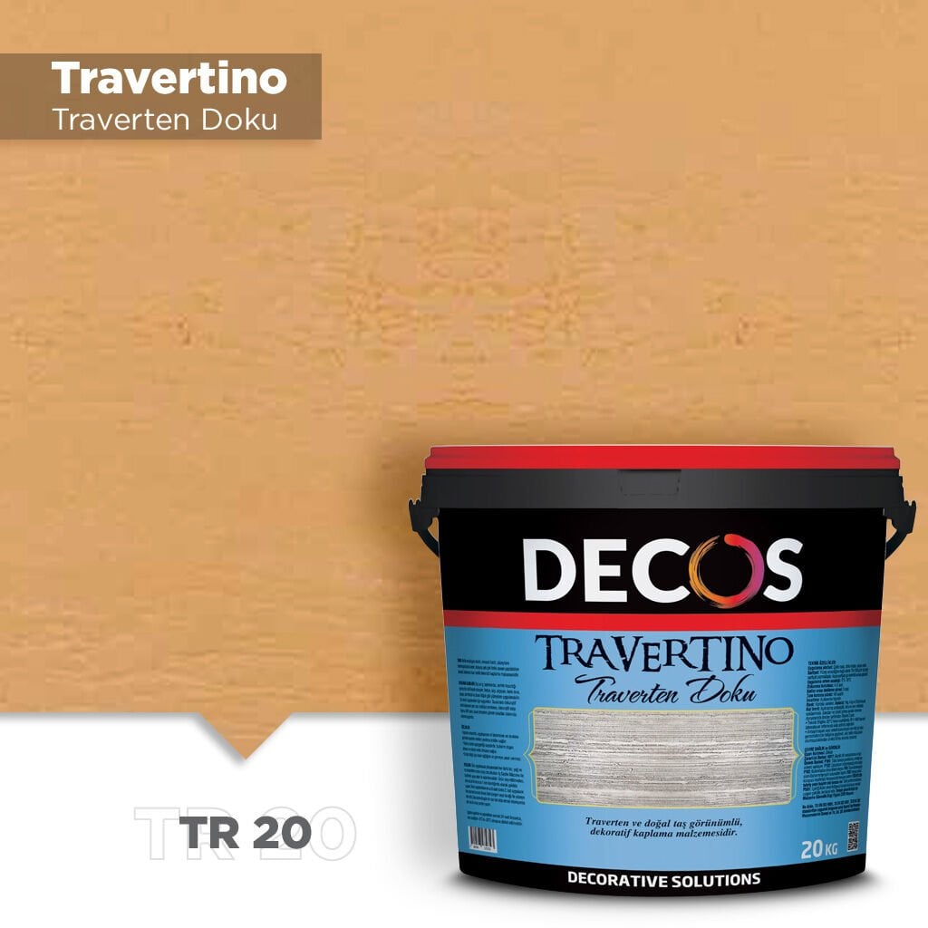 Decos Travertino Traverten Dokulu Efekt Boya Kaplama 20 Kilo - TR20