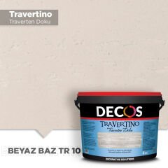 Decos Travertino Traverten Dokulu Efekt Boya Kaplama 4 Kilo - Beyaz Baz TR10