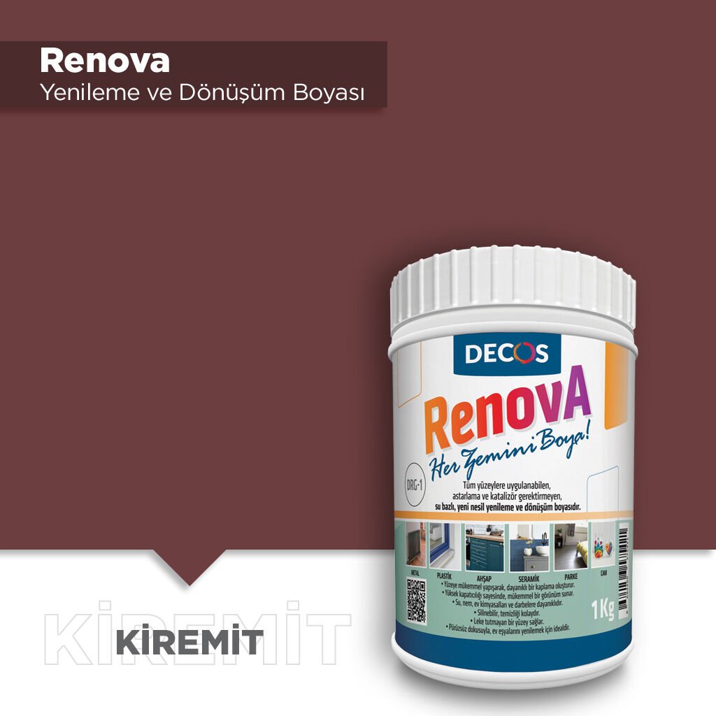 Decos Renova Yeni Nesil Yenileme ve Dönüşüm Boyası 1 Kg - Kiremit