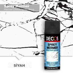 Dekos Sprey Mermer Efektli Sprey Boya Siyah