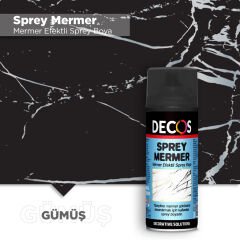Dekos Sprey Mermer Efektli Sprey Boya Gümüş