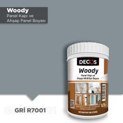 Decos Woody Panel Kapı Boyası 0.75 Litre - Gri R7001