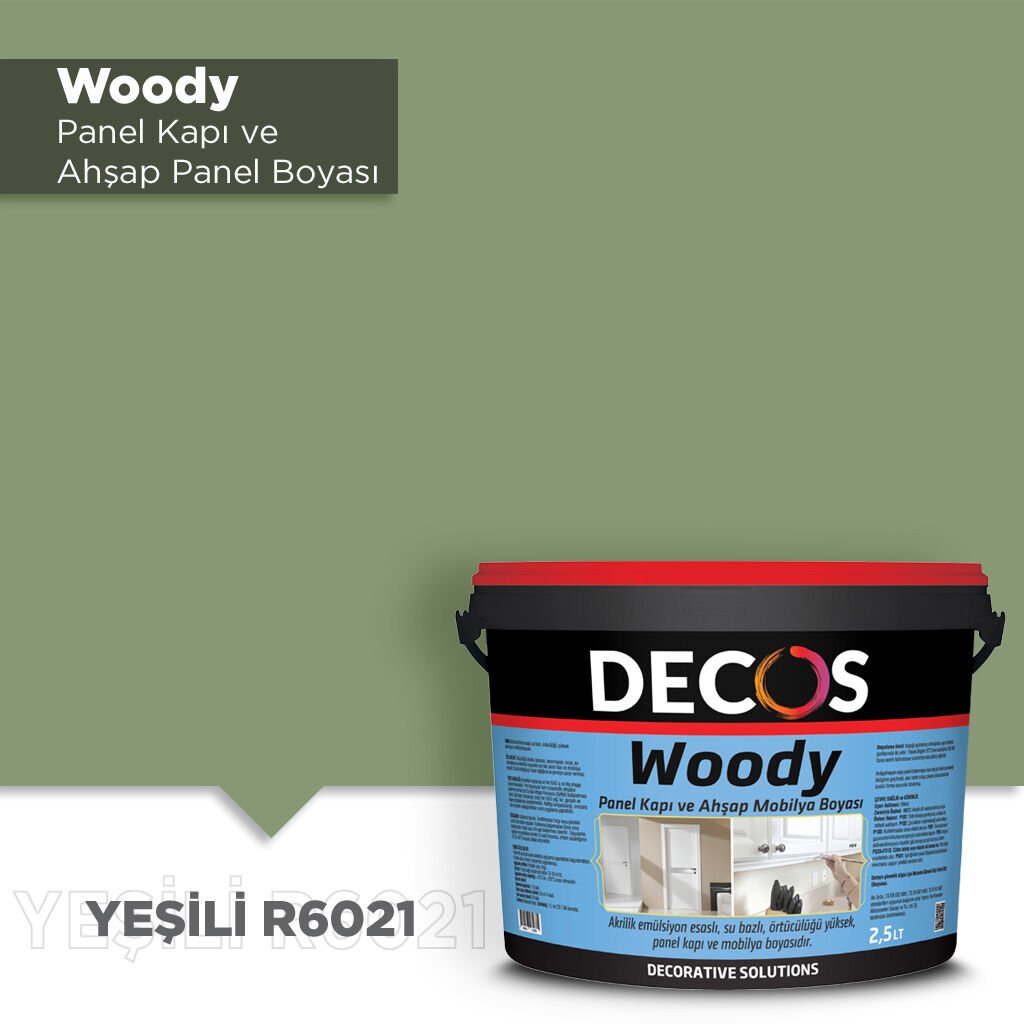 Decos Woody Panel Kapı Boyası 2.5 Litre - Yeşili R6021