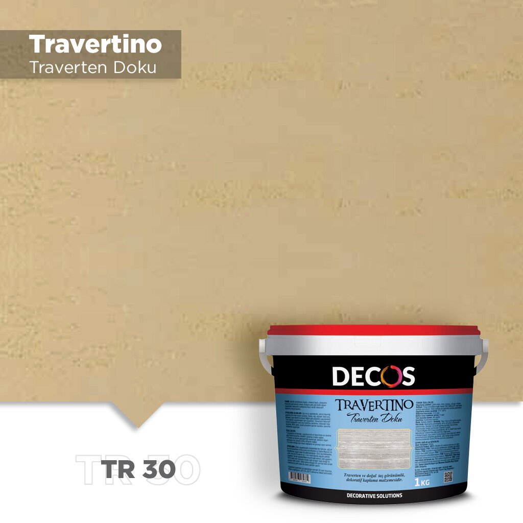 Decos Travertino Traverten Dokulu Efekt Boya Kaplama 1.5 Kg - TR30