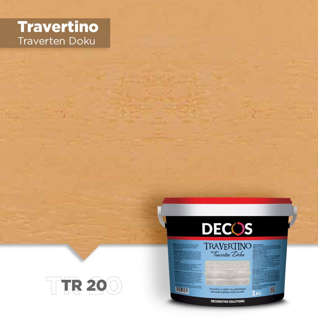 Decos Travertino Traverten Dokulu Efekt Boya Kaplama 1.5 Kg - TR20