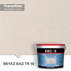 Decos Travertino Traverten Dokulu Efekt Boya Kaplama 1.5 Kg - Beyaz Baz TR10