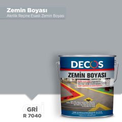 ZEMİN BOYASI - TEK BİLEŞENLİ AKRİLİK ZEMİN BOYASI 3 Kg - Gri R7040