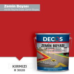 ZEMİN BOYASI - TEK BİLEŞENLİ AKRİLİK ZEMİN BOYASI 20 Kg - KIRMIZI (R3020)