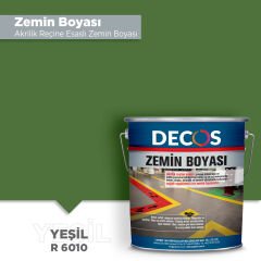 ZEMİN BOYASI - TEK BİLEŞENLİ AKRİLİK ZEMİN BOYASI 20 Kg - Yeşil R6010